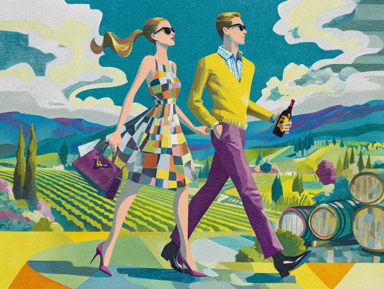 image of a couple walking through the willamette valley