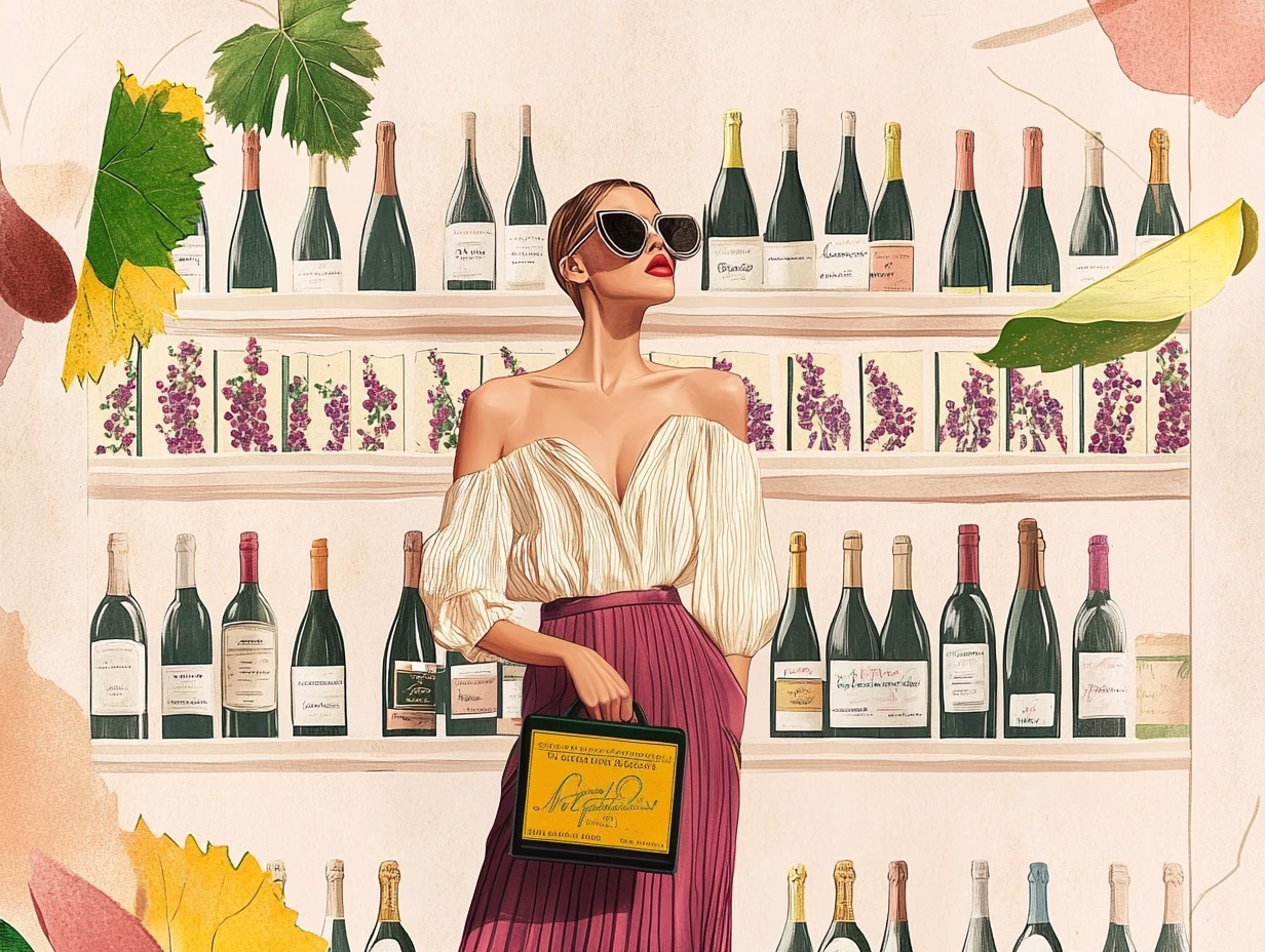 woman overwhelmed in the white wine aisle