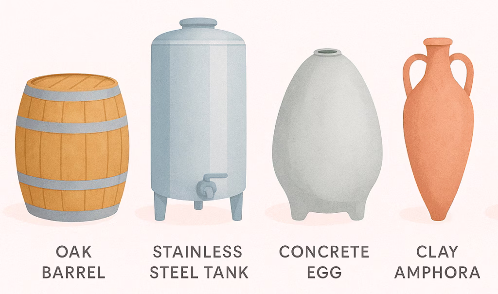 wine aging and fermentation vessels
