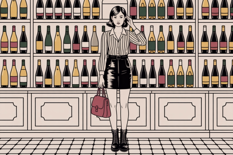 woman in the wine aisle