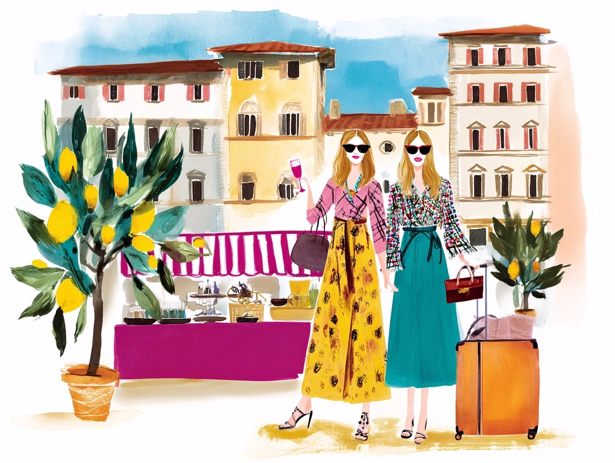 two women traveling in italy for the summer