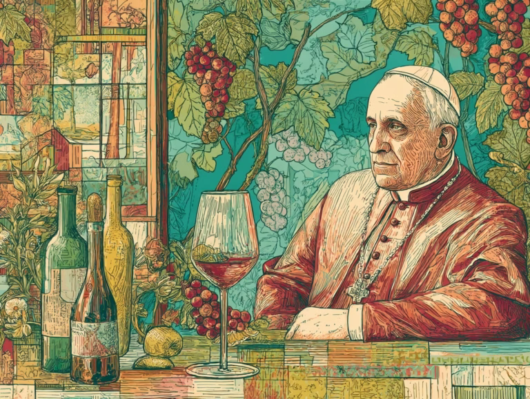 pope drinking wine in chateauneuf-du-pape