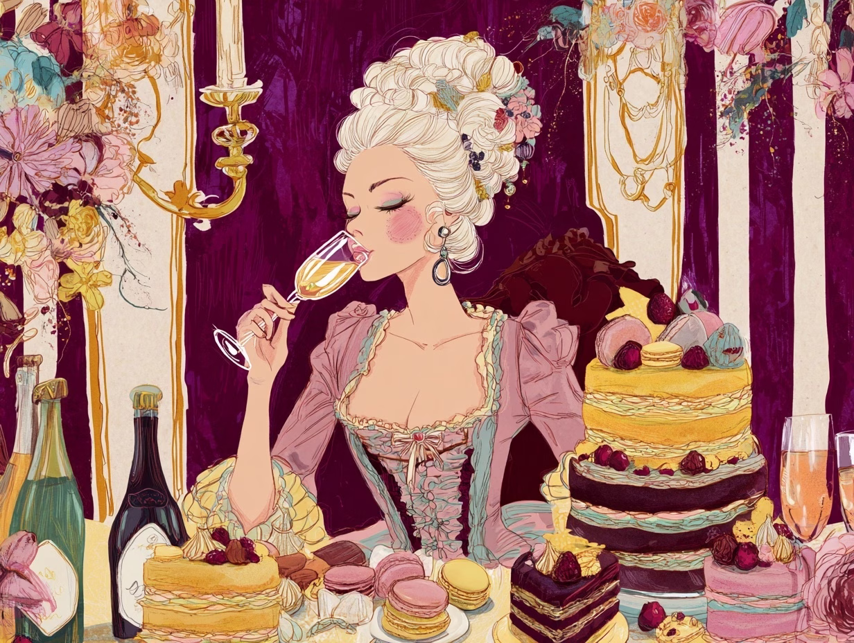 marie antoinette sipping champagne