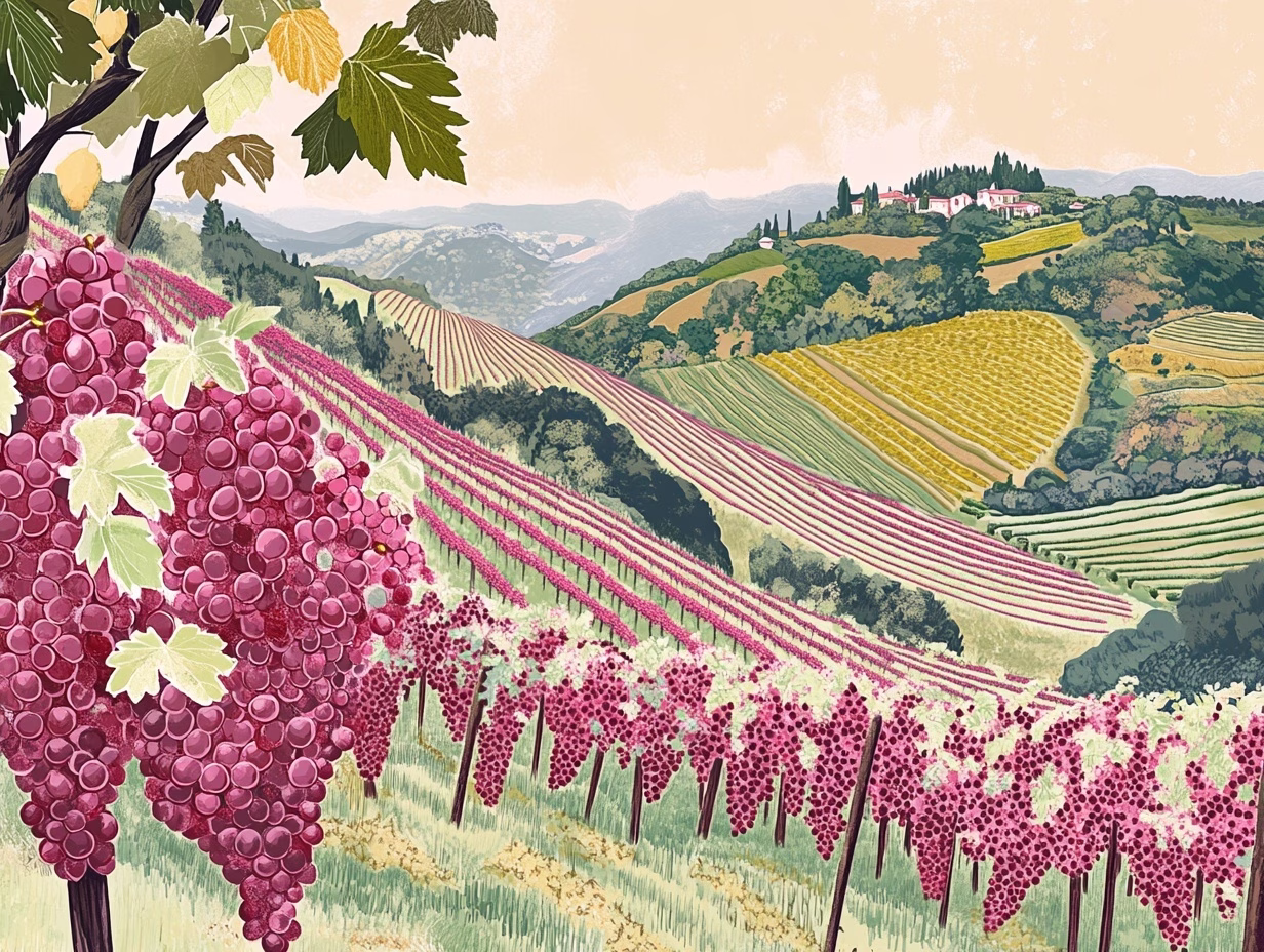 champagne growing on a slope
